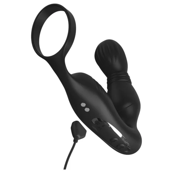 Anal Fantasy Elite - prostatas vibrators ar dzimumlocekļa gredzenu (melns)