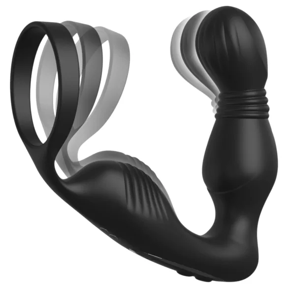 Anal Fantasy Elite - prostatas vibrators ar dzimumlocekļa gredzenu (melns)