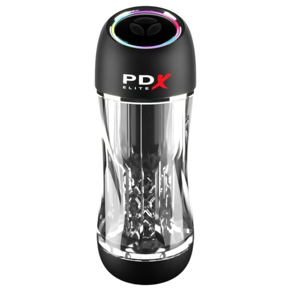 PDX ViewTube Pro - sūcoši-vibrējošs masturbators (melns)