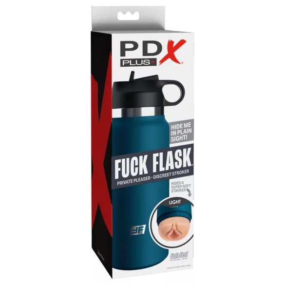 PDX - Fuck Flask Private Pleaser - mākslīgā maksts kolbā (zils-dabisks)