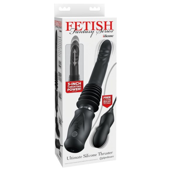Fetish - vibrators sievietēm ar kustību funkciju melns