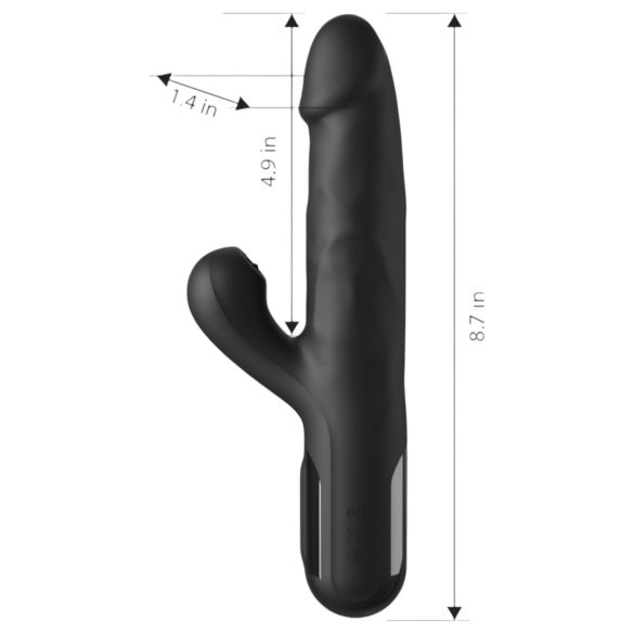 Fetish - vibrators ar 3 motoriem, lökšanas funkcija, melns