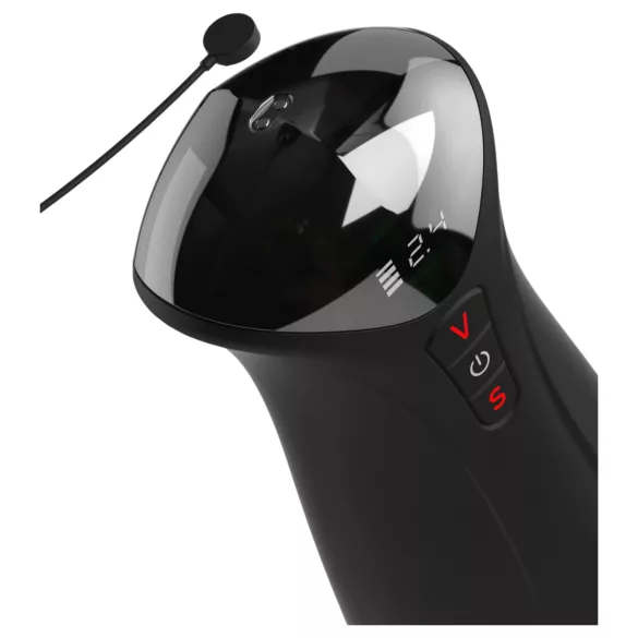 PDX Elite Fuck-O-Mat Pro XL - stimulējoša sūkšanas vibrējošā masturbatora ierīce (melna)