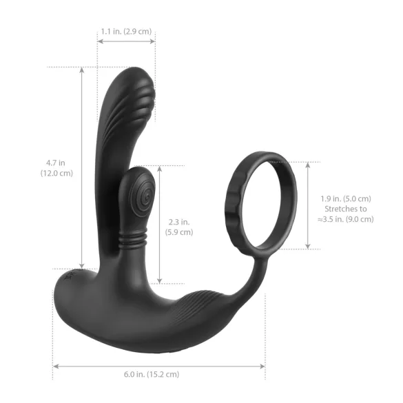 Anal Fantasy Ass-Gasm IntiMotion - anālais un prostatas vibrators (melns)