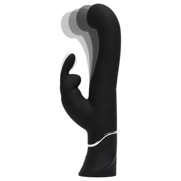 Happyrabbit G-punkta vibrators ar klitora stimulatoru, uzlādējams, melns