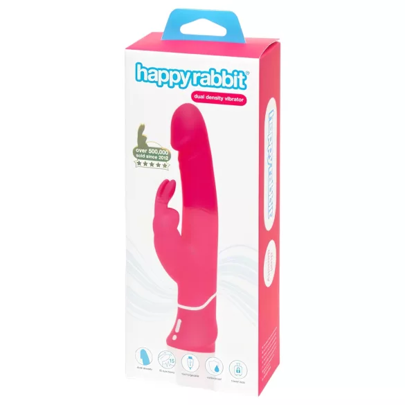 Happyrabbit vibrators ar klitora stimulatoru, ūdensizturīgs, rozā