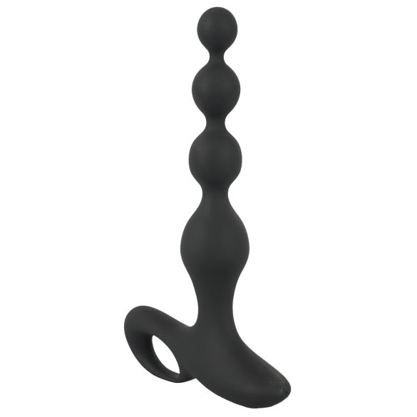Melnais Samts - pērlīšu anālais vibrators (melns)