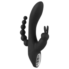   SMILE vibrators trīs zaros, uzlādējams, ūdensizturīgs, melns