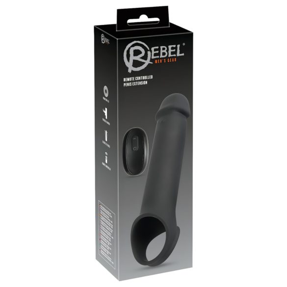 Rebel - bezvadu, akumulatora vibrējošs dzimumlocekļa uzmava (melna)