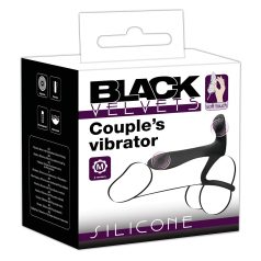   Black Velvet - akumulatora 2in1 pāru vibrators un dzimumlocekļa gredzens (melns)