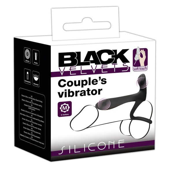 Black Velvets - akumulatora 2in1 vibrators un erekcijas gredzens melns