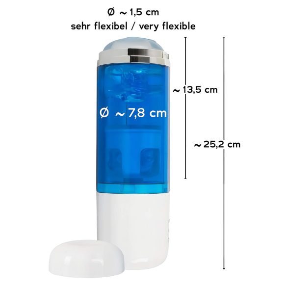 You2Toys - akumulatora masturbators ar rotāciju un thrust funkciju zils/balts