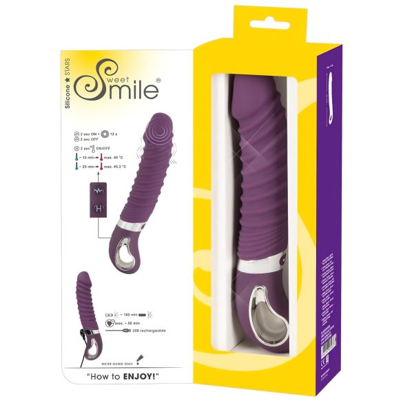 SMILE vibrators ar sildīšanas funkciju, uzlādējams, violets