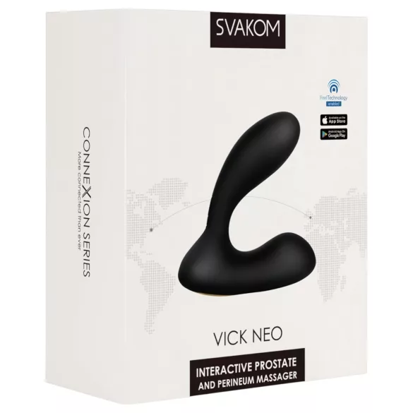Svakom Vick Neo - anālais vibrators ar VR un akumulatoru, melns