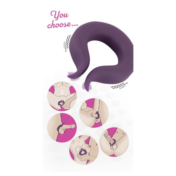 Couples Choice - pāra vibrējošs gredzens divi motori uzlādējams violets