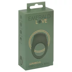   Emerald Love - uzlādējams ūdensizturīgs vibrējošais erekcijas gredzens zaļš
