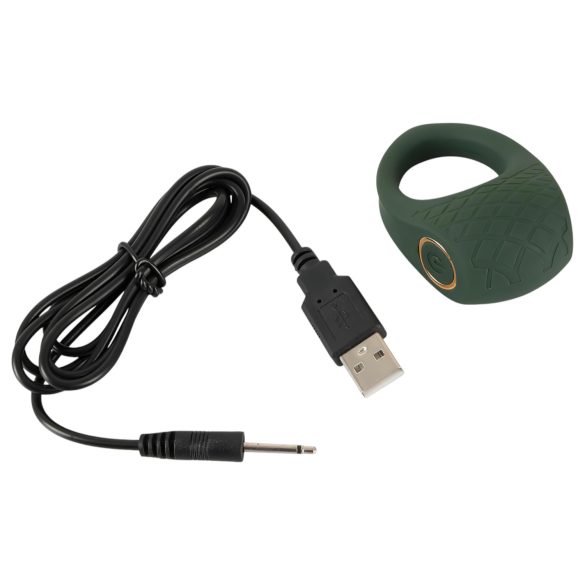 Emerald Love - uzlādējams, ūdensnecaurlaidīgs vibrējošs dzimumlocekļa gredzens (zaļš)