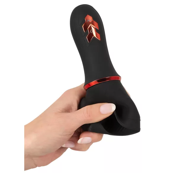 Rebel - akumulatora galviņas vibrators ar 2 motoriem melns