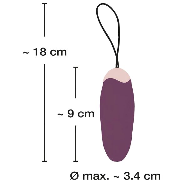 Javida vibrējošā olveida rotaļlieta ar tālvadību, lila