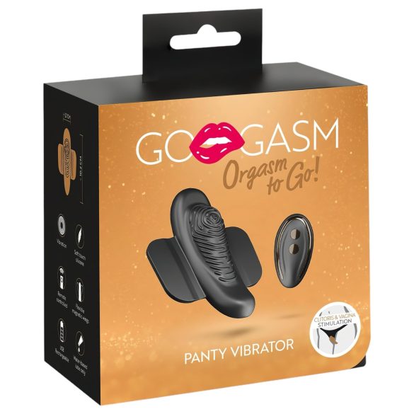 GoGasm - akumulator vibrātors biksītēm (melns)