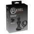 Rebel 2in1 - uzlādējams anālais vibrator ar radio un dzimumlocekļa gredzenu (melns)