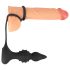 Rebel 2in1 - uzlādējams anālais vibrator ar radio un dzimumlocekļa gredzenu (melns)