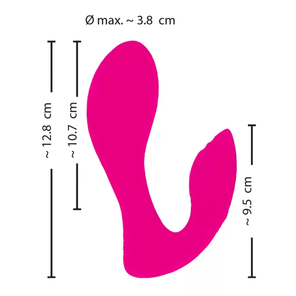 SMILE biksīšu vibratorrs ar tālvadību, uzlādējams, rozā