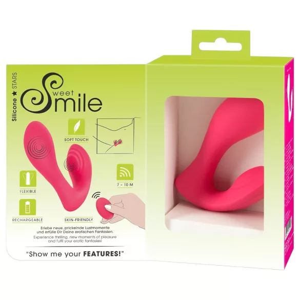 SMILE biksīšu vibratorrs ar tālvadību, uzlādējams, rozā