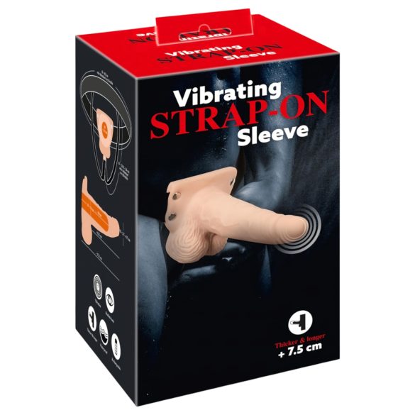 You2Toys Strap-on - dobspraudnis ar dobu vibrāciju (neitrāls tonis)