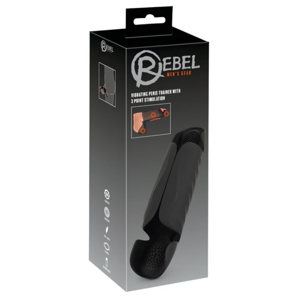Rebel - vīriešu makstvibrators ar 3 motoriem melns