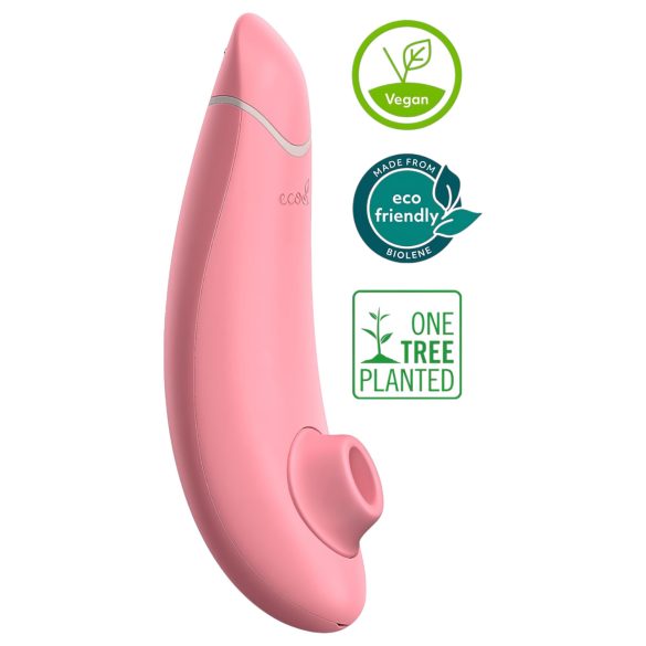 Womanizer Premium Eco - akumulators klitora stimulators ar gaisa viļņiem (rozā)