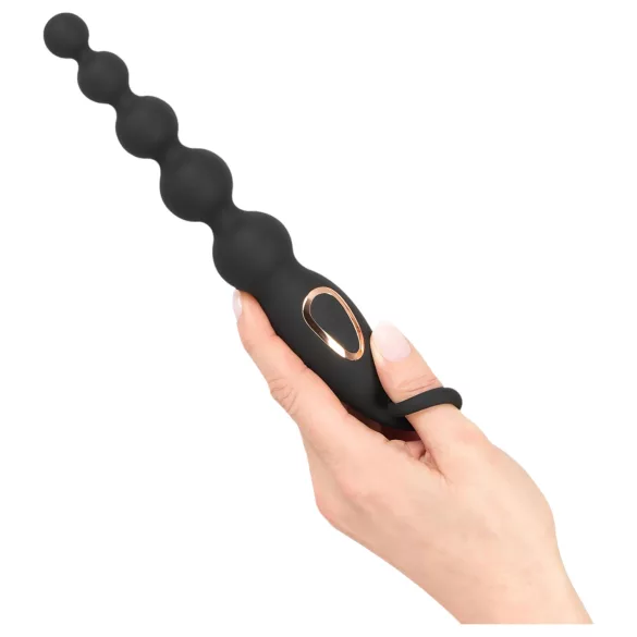 ANOS anālais lodīšu vibrators ar pērlītēm, melns