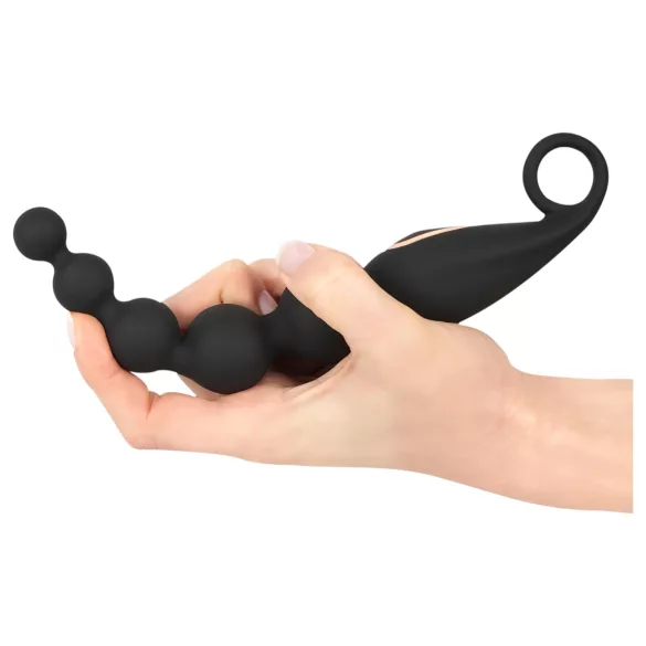 ANOS anālais lodīšu vibrators ar pērlītēm, melns