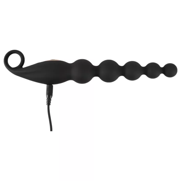 ANOS anālais lodīšu vibrators ar pērlītēm, melns