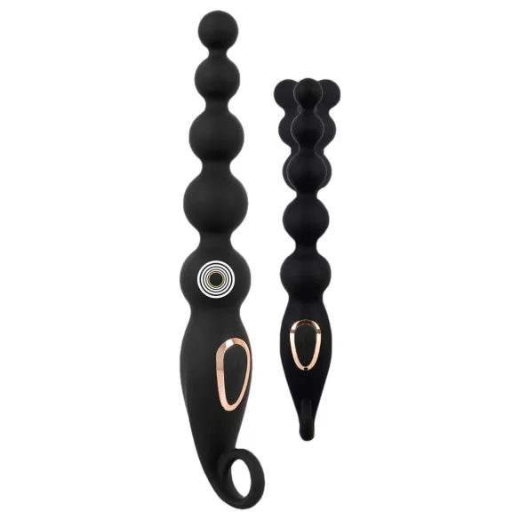 ANOS anālais lodīšu vibrators ar pērlītēm, melns