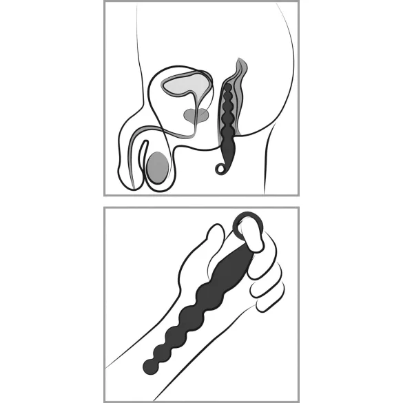 ANOS anālais lodīšu vibrators ar pērlītēm, melns
