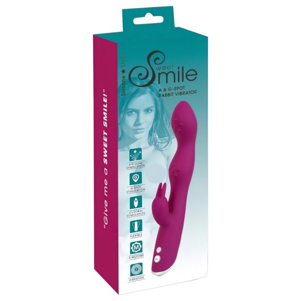 SMILE - Elastīgs vibrators ar klitora un G punkta stimulāciju (violets)