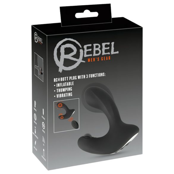 Rebel RC - bezvadu akumulatora anālā vibratora sūknis (melns)