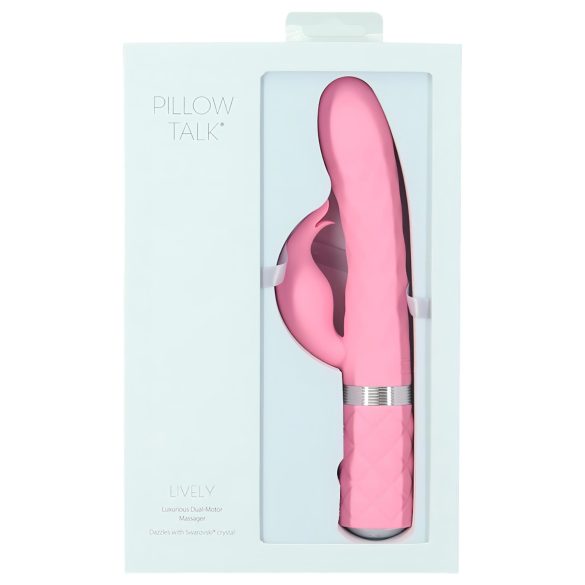 Pillow Talk Lively - akumulatora vibrators ar klitora stimulatoru (rozā)