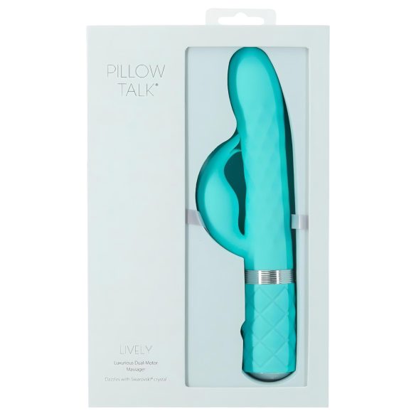 Pillow Talk Lively - uzlādējams, vibrators ar klitora stimulāciju (tirkīzs)