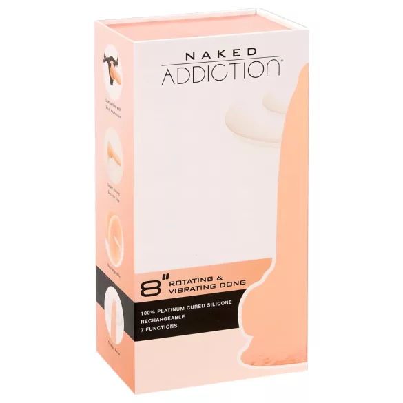 Naked Addiction rotējošs vibrators 20 cm, dabiska krāsa