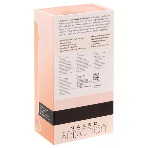 Naked Addiction rotējošs vibrators 20 cm, dabiska krāsa