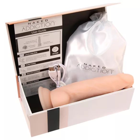 Naked Addiction rotējošs vibrators 20 cm, dabiska krāsa