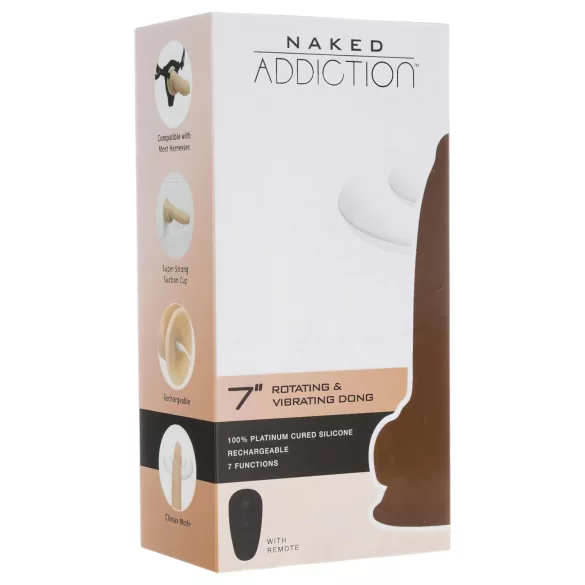 Naked Addiction Rotating 7 - rotējošs vibrators (18cm) - dabīgs