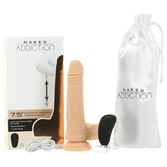 Naked Addiction vibrators lökšanas funkcija 19 cm dabiska krāsa