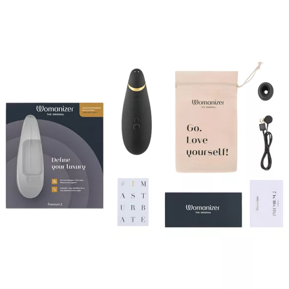 Womanizer Premium 2 - klitora stimulators ar gaisa viļņu tehnoloģiju melns