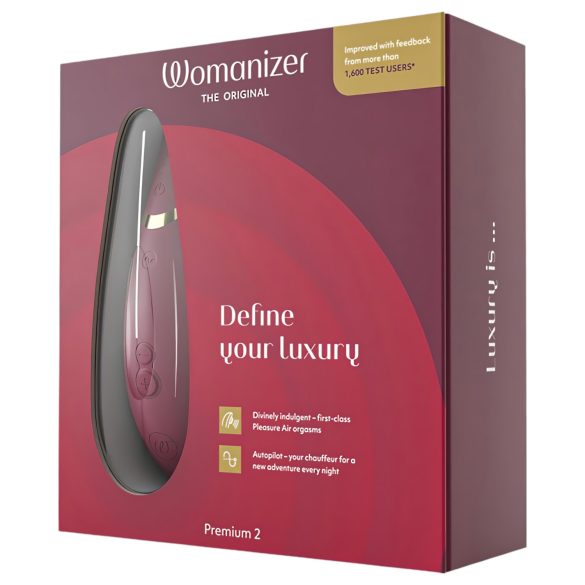 Womanizer Premium 2 - klitorālais stimulators ar viļņu tehnoloģiju sarkans