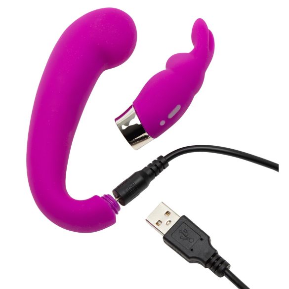Happyrabbit mini G punkta vibrators ar klitora stimulatoru, uzlādējams, violets