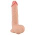 Dabīgās ādas dildo - 19 cm (naturāls)