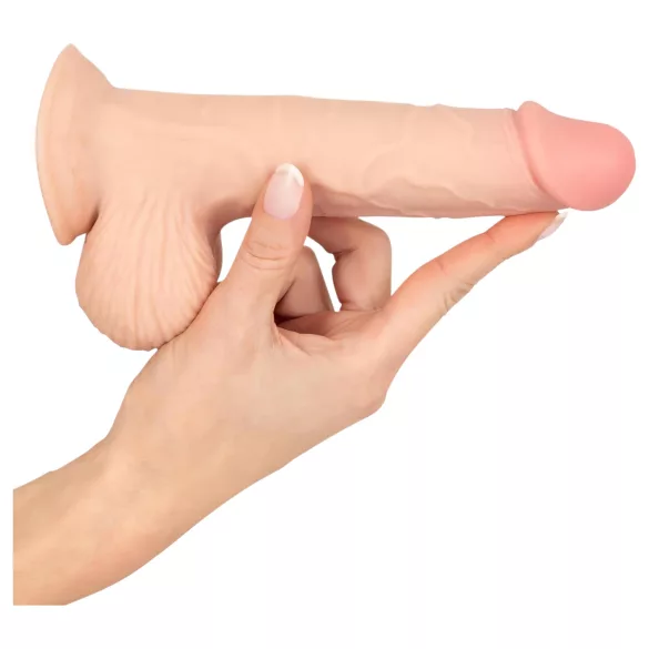 Nature Skin - dildo ar “ādu” - 19 cm (dabisks)